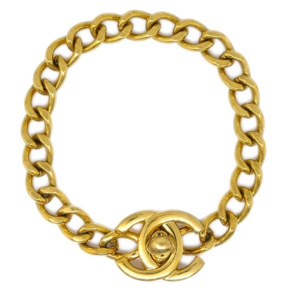 Chanel Turnlock Chain Bracelet Gold 96P 99444 - Picture 1 of 4